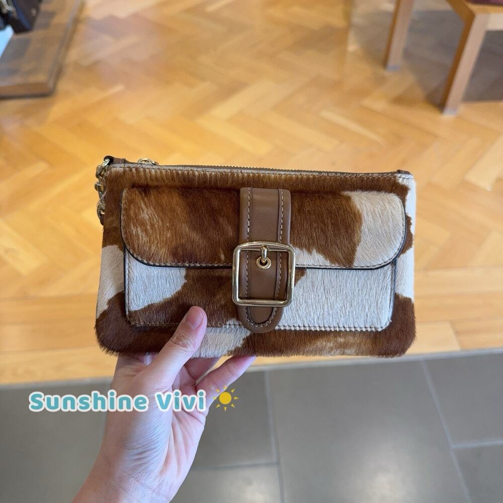 NWT Coach Nolita 19 In Haircalf With Cow CDW34 cow printed haircalf/Gold/Cow - Picture 7 of 9